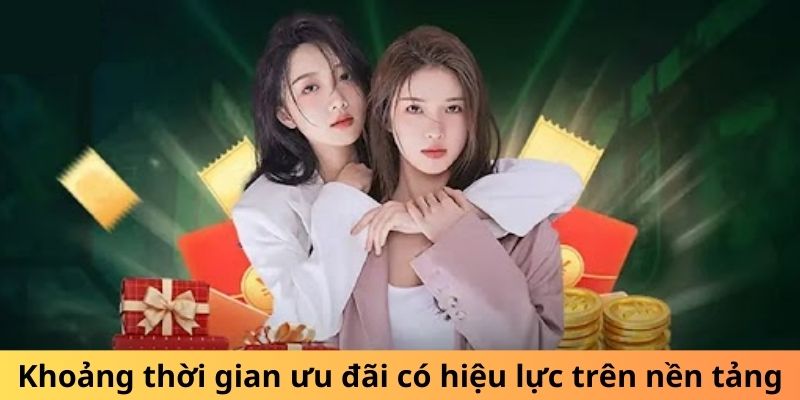 Khoảng thời gian ưu đãi có hiệu lực trên nền tảng